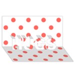 Polka Dots - Pastel Red on White HUGS 3D Greeting Card (8x4)