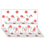 Polka Dots - Pastel Red on White Best Wish 3D Greeting Card (8x4)