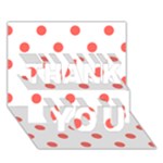 Polka Dots - Pastel Red on White THANK YOU 3D Greeting Card (7x5)