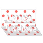 Polka Dots - Pastel Red on White Laugh Live Love 3D Greeting Card (8x4)