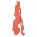 Polka Dots - White on Tomato Red Necktie (Two Side)