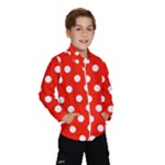 Polka Dots - White on Ferrari Red Wind Breaker (Kids)