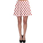 Polka Dots - Ferrari Red on White Skater Skirt