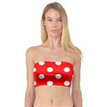 Polka Dots - White on Red Bandeau Top