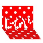 Polka Dots - White on Red BOY 3D Greeting Card (7x5)