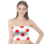 Polka Dots - Red on White Tube Top