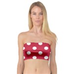 Polka Dots - White on Cardinal Red Bandeau Top