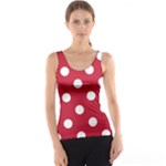 Polka Dots - White on Cardinal Red Tank Top