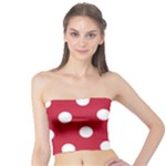 Polka Dots - White on Cardinal Red Tube Top