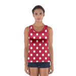 Polka Dots - White on Cardinal Red Women s Sport Tank Top