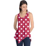 Polka Dots - White on Cardinal Red Sleeveless Tunic