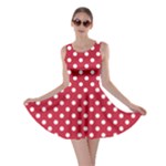 Polka Dots - White on Cardinal Red Skater Dress