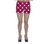 Polka Dots - White on Cardinal Red Skinny Shorts