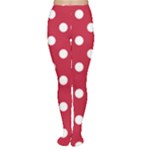 Polka Dots - White on Cardinal Red Women s Tights