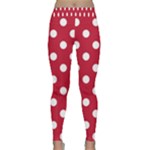 Polka Dots - White on Cardinal Red Yoga Leggings