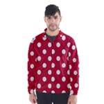 Polka Dots - White on Cardinal Red Wind Breaker (Men)