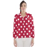 Polka Dots - White on Cardinal Red Wind Breaker (Women)