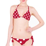 Polka Dots - White on Cardinal Red Bikini Set