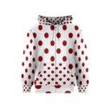 Polka Dots - Dark Red on White Kid s Zipper Hoodie