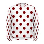 Polka Dots - Dark Red on White Men s Sweatshirt