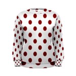 Polka Dots - Dark Red on White Women s Sweatshirt