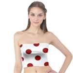 Polka Dots - Dark Red on White Tube Top