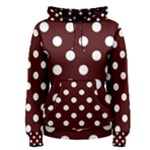 Polka Dots - White on Bulgarian Rose Red Women s Pullover Hoodie