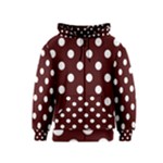 Polka Dots - White on Bulgarian Rose Red Kid s Zipper Hoodie