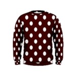 Polka Dots - White on Bulgarian Rose Red Kid s Sweatshirt