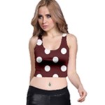 Polka Dots - White on Bulgarian Rose Red Racer Back Crop Top