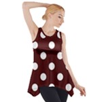 Polka Dots - White on Bulgarian Rose Red Side Drop Tank Tunic