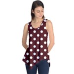 Polka Dots - White on Bulgarian Rose Red Sleeveless Tunic