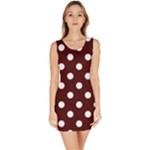 Polka Dots - White on Bulgarian Rose Red Bodycon Dress