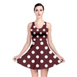 Polka Dots - White on Bulgarian Rose Red Reversible Skater Dress