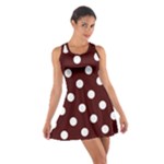 Polka Dots - White on Bulgarian Rose Red Cotton Racerback Dress