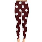 Polka Dots - White on Bulgarian Rose Red Women s Leggings