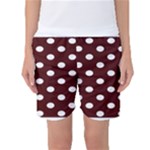 Polka Dots - White on Bulgarian Rose Red Women s Basketball Shorts