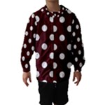 Polka Dots - White on Bulgarian Rose Red Hooded Wind Breaker (Kids)