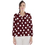 Polka Dots - White on Bulgarian Rose Red Wind Breaker (Women)