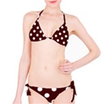 Polka Dots - White on Bulgarian Rose Red Bikini Set