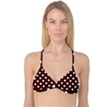 Polka Dots - White on Bulgarian Rose Red Reversible Tri Bikini Top