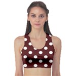 Polka Dots - White on Bulgarian Rose Red Women s Sports Bra