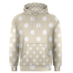 Polka Dots - White on Pearl Brown Men s Pullover Hoodie