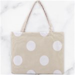 Polka Dots - White on Pearl Brown Mini Tote Bag