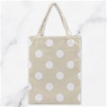 Polka Dots - White on Pearl Brown Classic Tote Bag