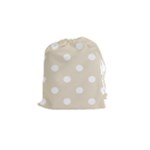 Polka Dots - White on Pearl Brown Drawstring Pouch (S)