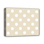 Polka Dots - White on Pearl Brown Deluxe Canvas 14  x 11  (Stretched)