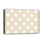 Polka Dots - White on Pearl Brown Deluxe Canvas 18  x 12  (Stretched)