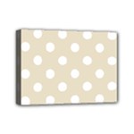 Polka Dots - White on Pearl Brown Mini Canvas 7  x 5  (Stretched)