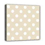 Polka Dots - White on Pearl Brown Mini Canvas 8  x 8  (Stretched)